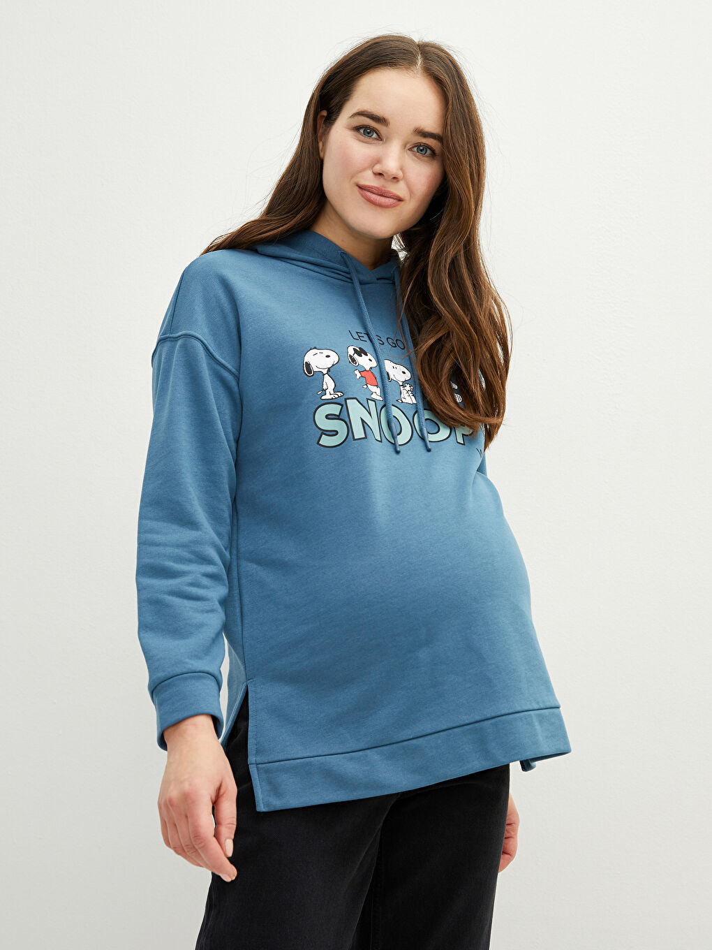 Snoopy Printed Long Sleeve Maternity Hoodie-2