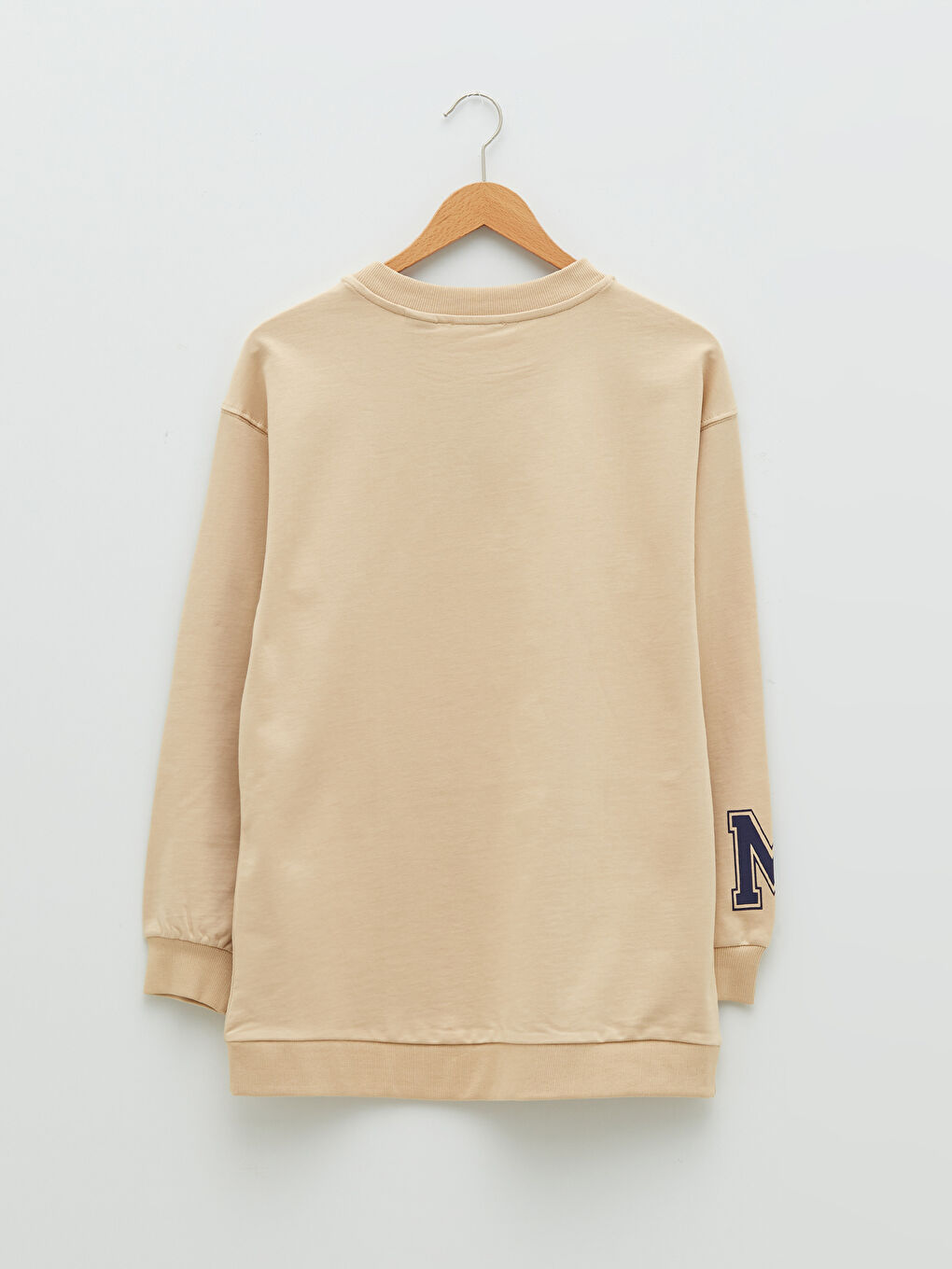 Bej Bisiklet Yaka Minnie Mouse Baskılı Uzun Kollu Hamile Sweatshirt-6