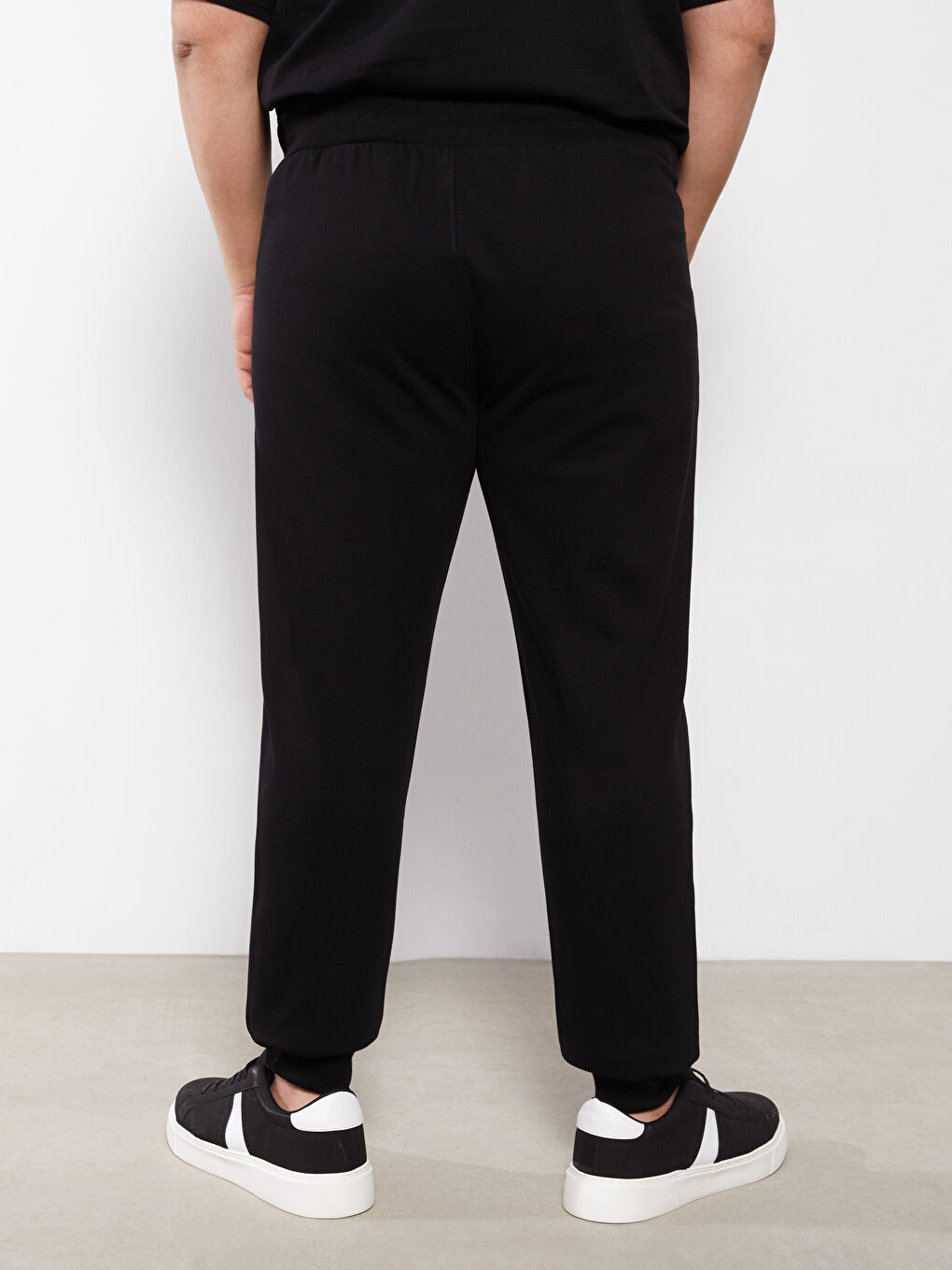 Siyah Slim Fit Erkek Kalın Jogger Eşofman Altı-4