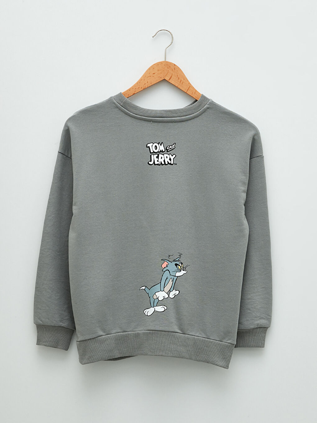 LCWAIKIKI Maternity Gri Bisiklet Yaka Tom&Jerry Baskılı Uzun Kollu Hamile Sweatshirt - 6