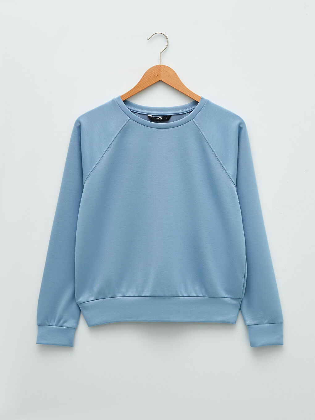 Crew Neck Plain Long Sleeve Women's Sweatshirt-5