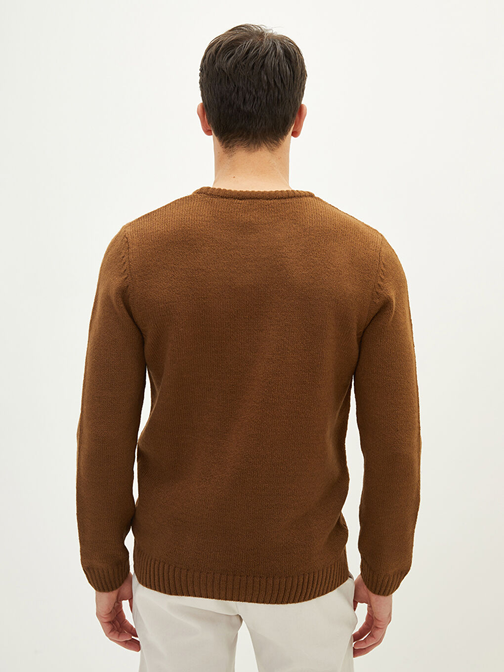 Crew Neck Long Sleeve Men's Tricot Sweater-4