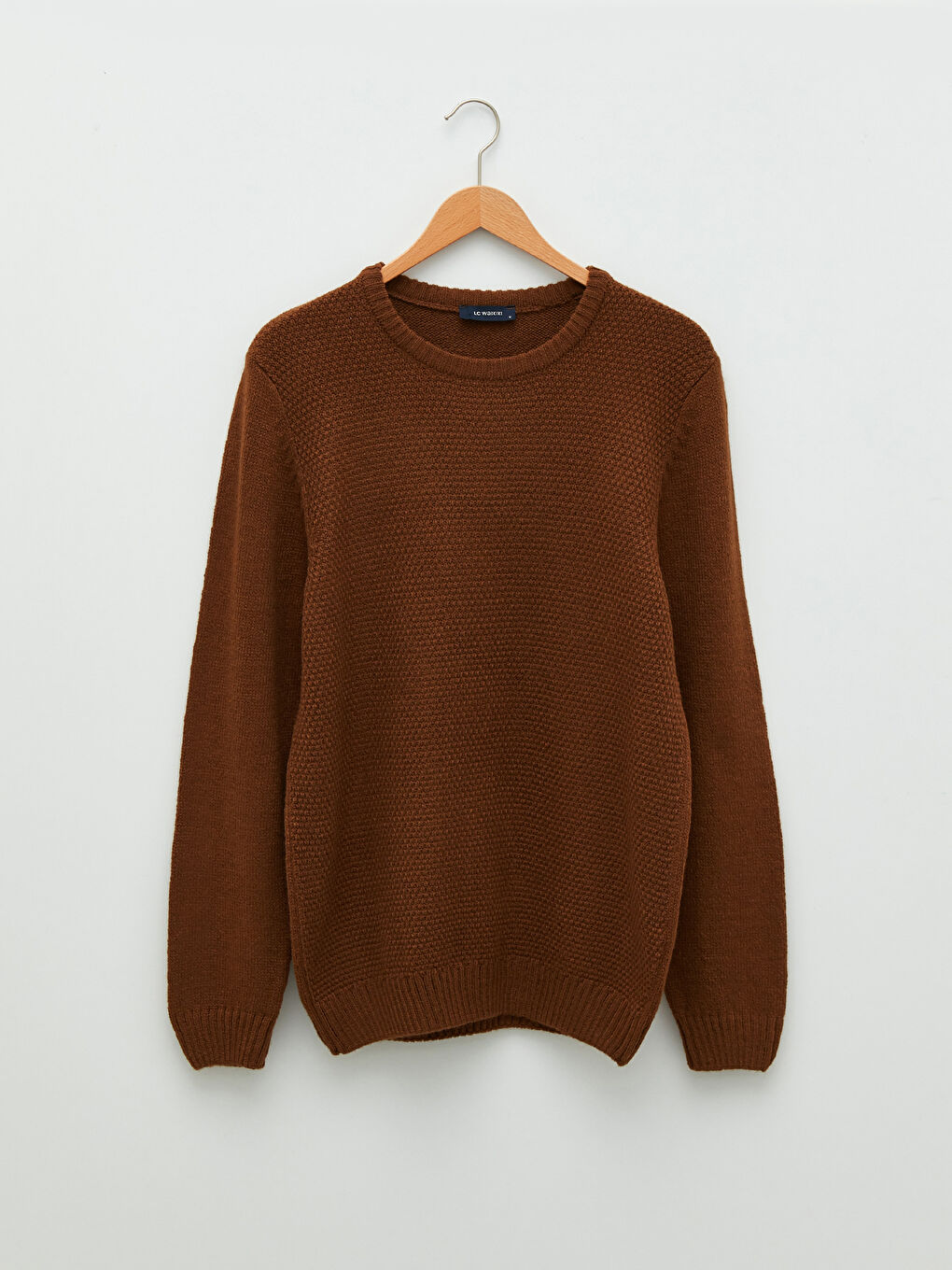 Crew Neck Long Sleeve Men's Tricot Sweater-5