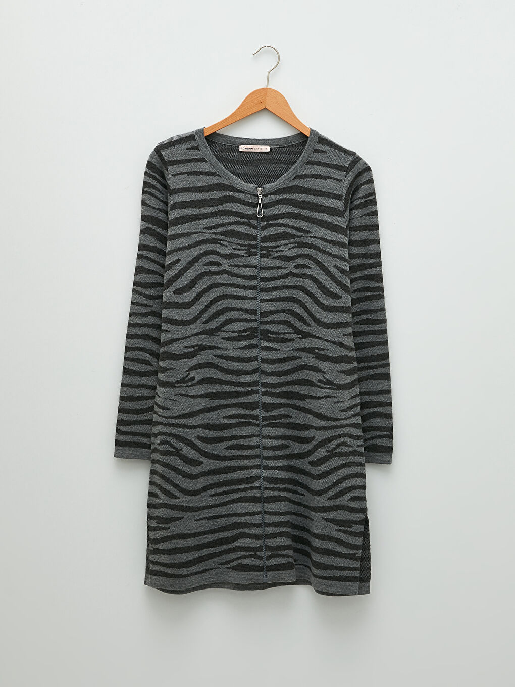 LCW Grace Crew Neck Patterned Long Sleeve Women's Knitwear Cardigan -W1M568Z8-MKJ