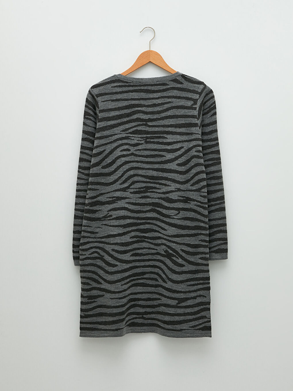 LCW Grace Crew Neck Patterned Long Sleeve Women's Knitwear Cardigan -W1M568Z8-MKJ
