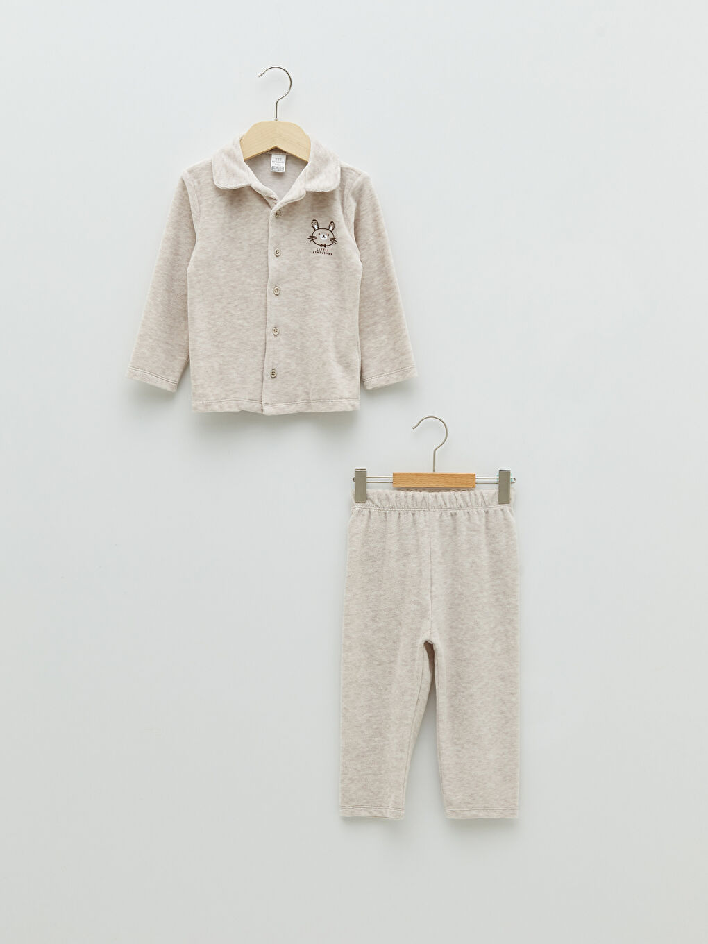 Ensemble de pyjama bébé garçon en velours imprimé à col roulé et manches longues