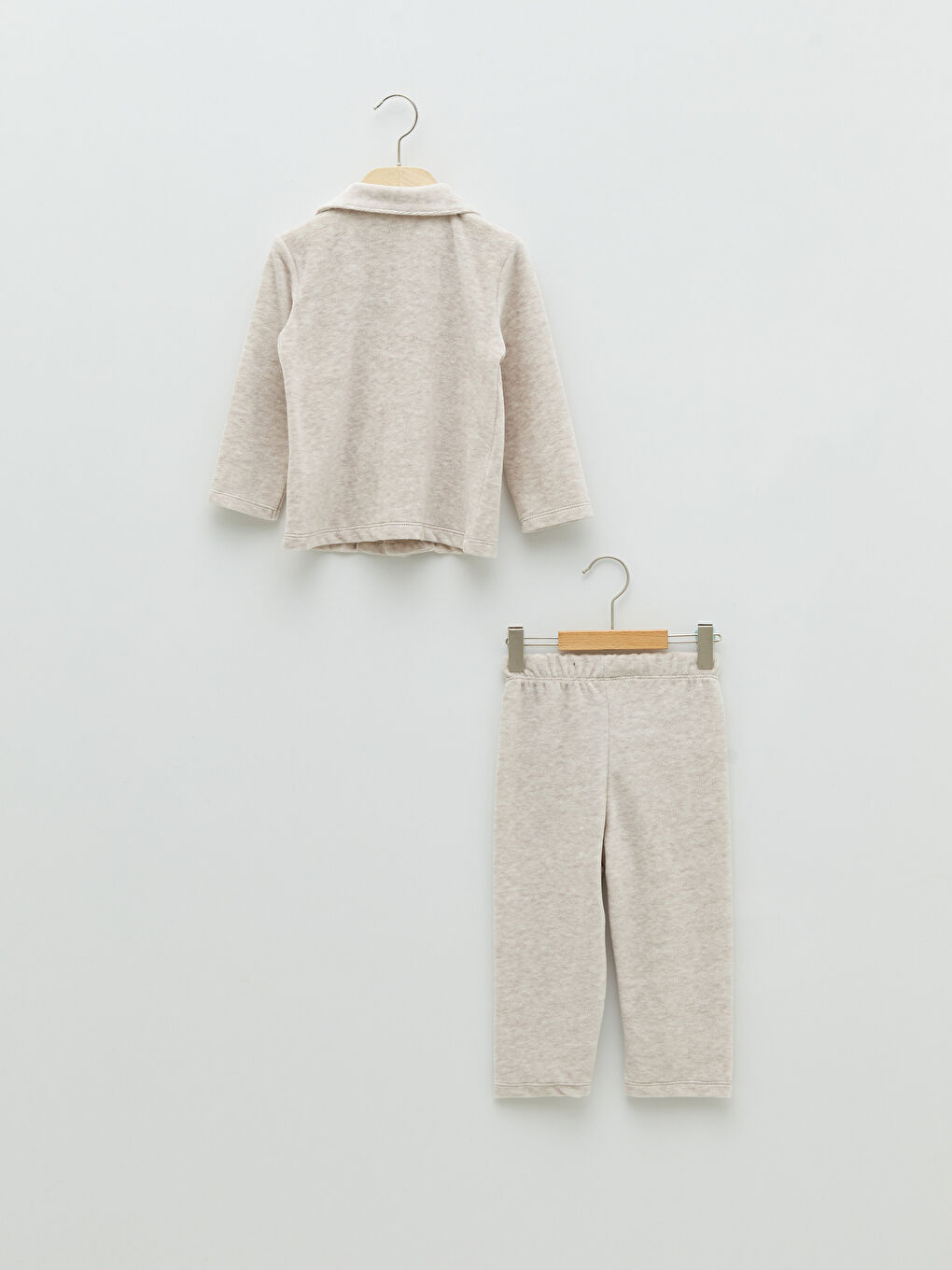 Ensemble de pyjama bébé garçon en velours imprimé à col roulé et manches longues-1