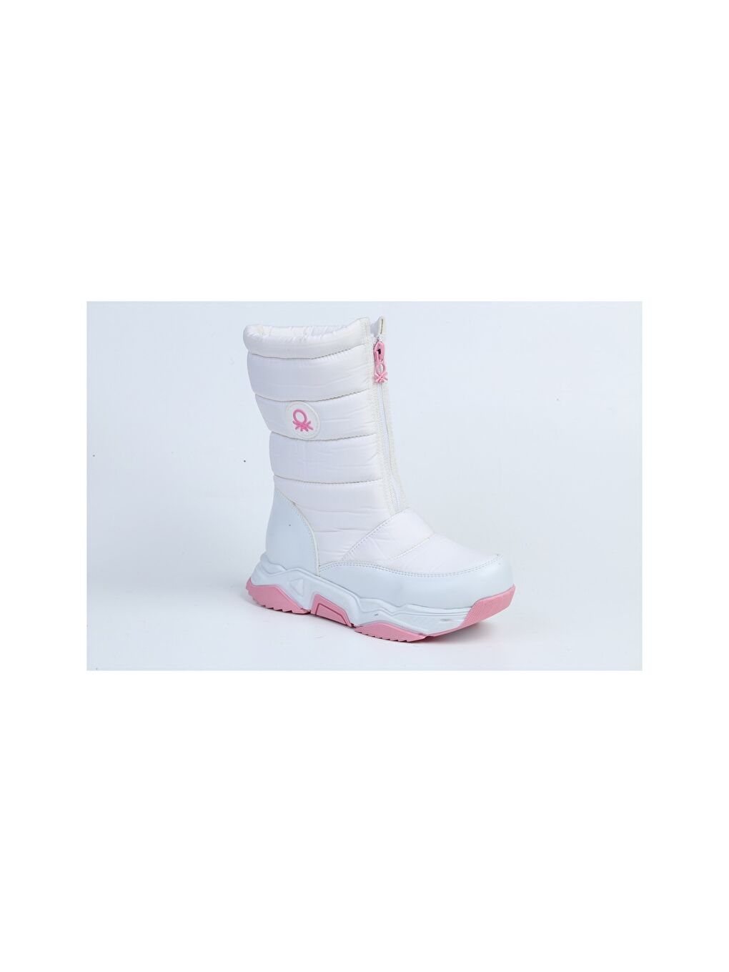 Beyaz Fermuarlı Kalın Taban Unisex Bot