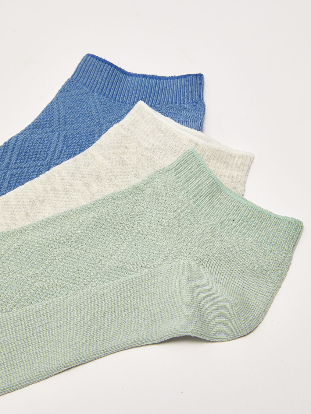 Yeşil Desenli Kadın Patik Çorap 3'lü-2