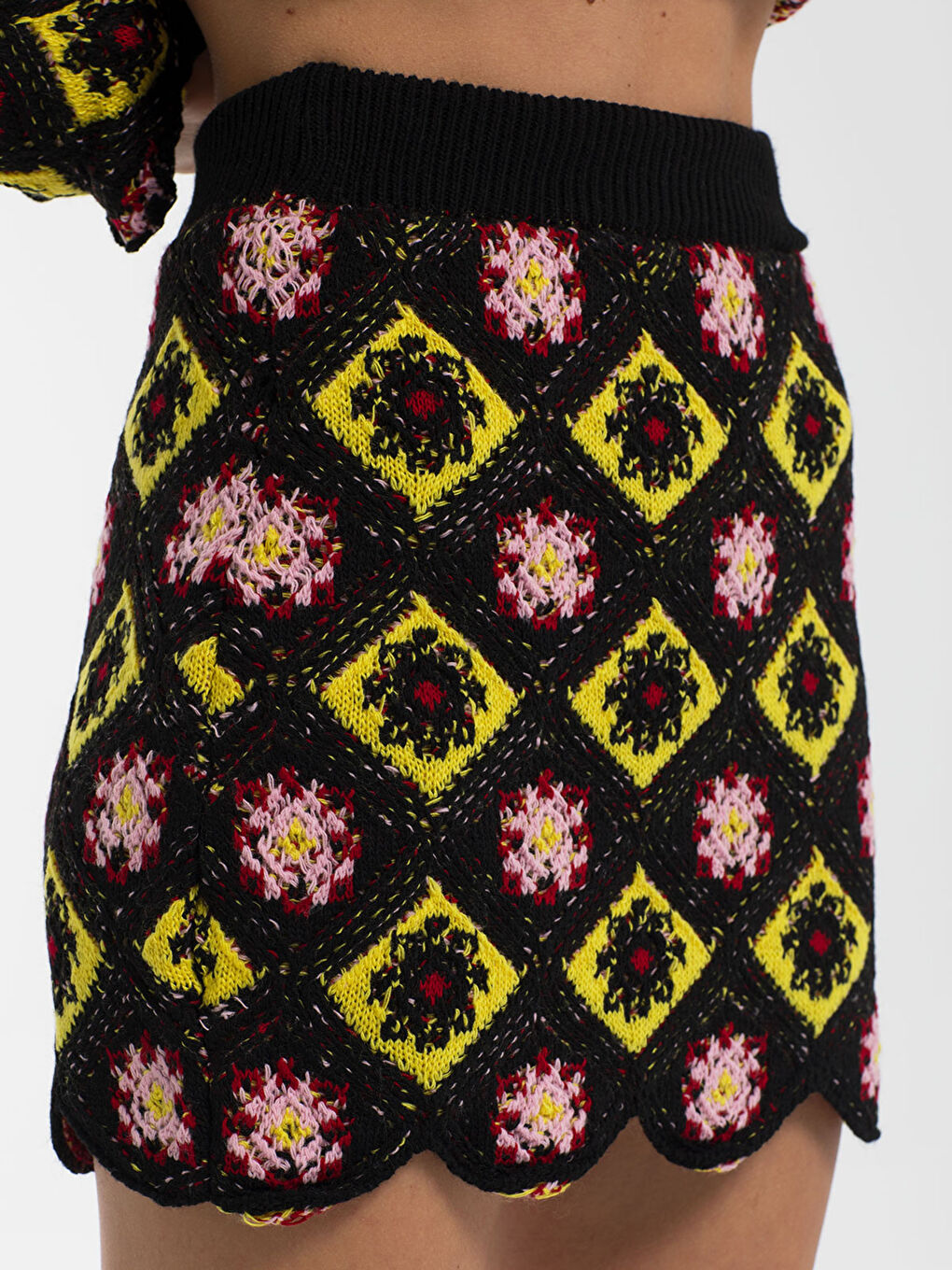 NİSAN TRİKO Boat Collar Patterned Long Sleeve Women's Knitwear Sweater and Skirt Set -W1M715Z8-T4T