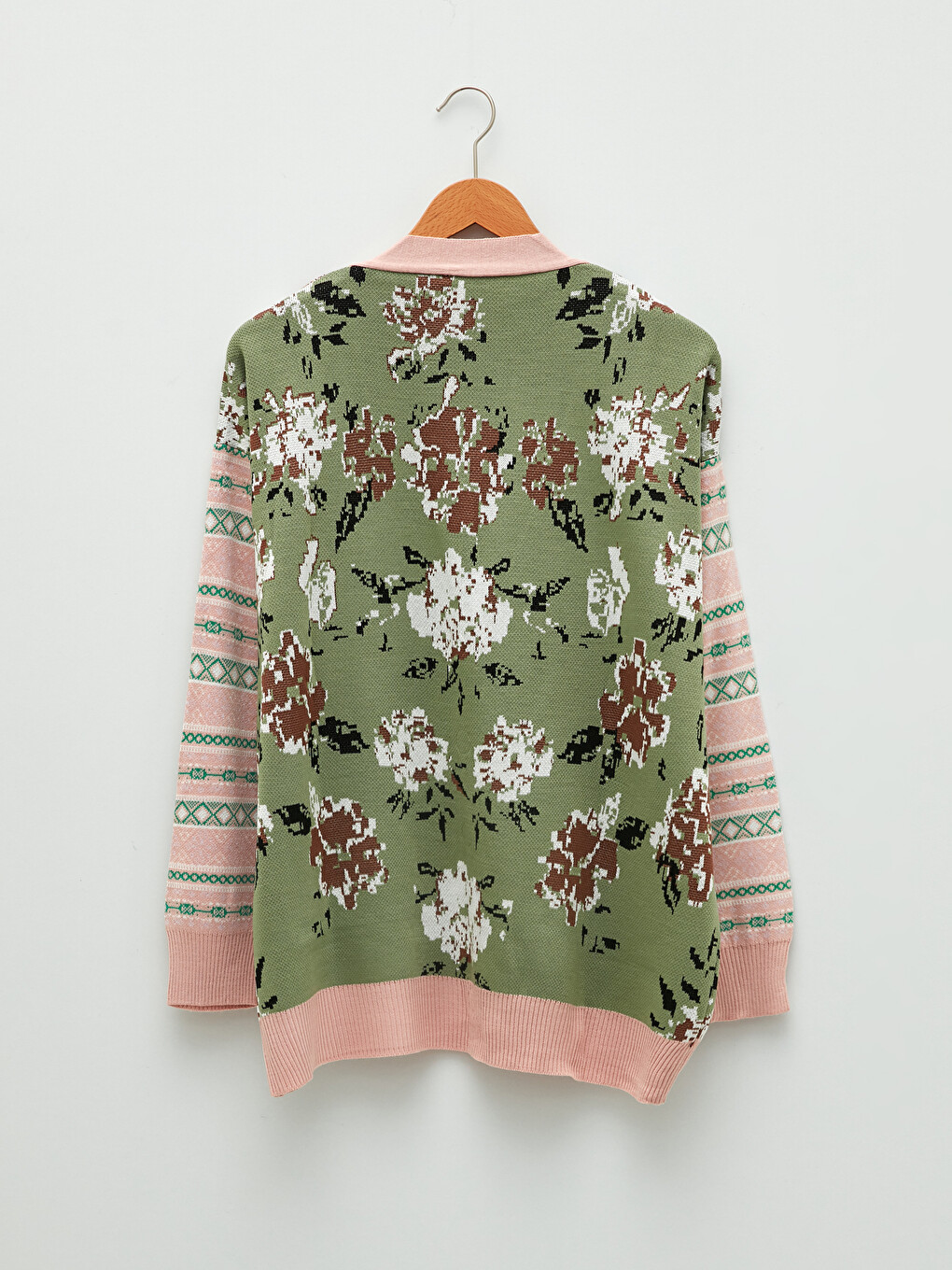 Avrile Clothing V-Neck Patterned Long Sleeve Women's Knitwear Cardigan-5