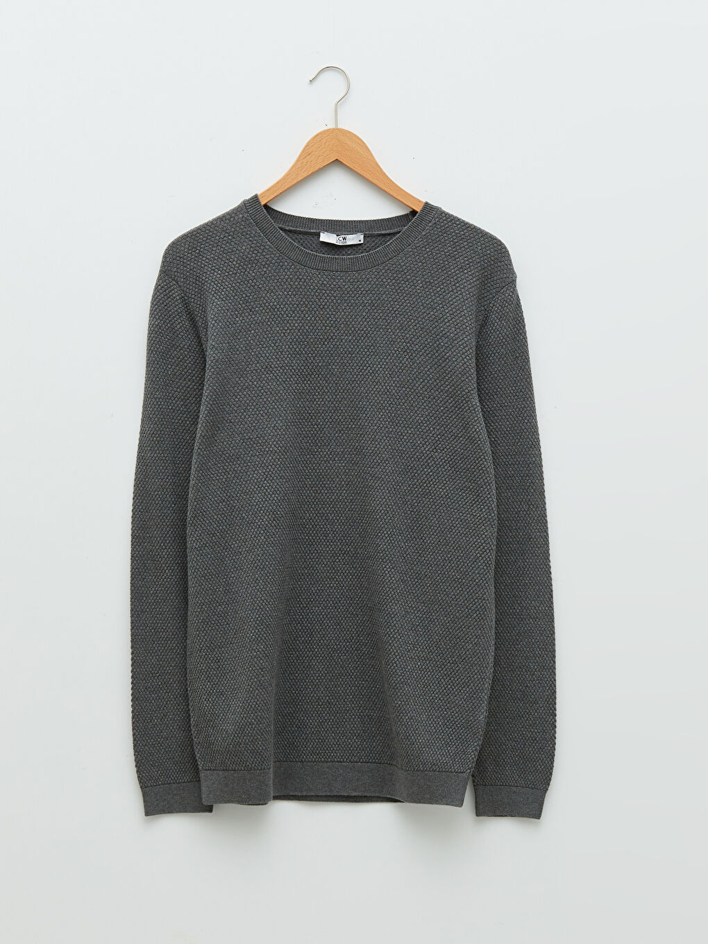 Crew Neck Long Sleeve Thin Men's Tricot Sweater-6