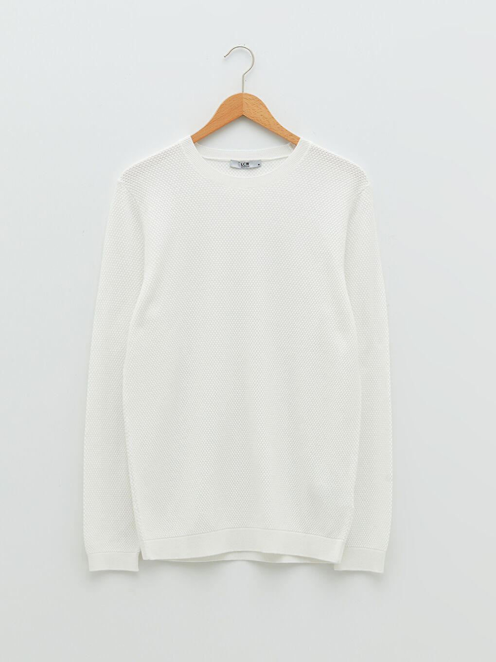 Crew Neck Long Sleeve Thin Men's Tricot Sweater-5