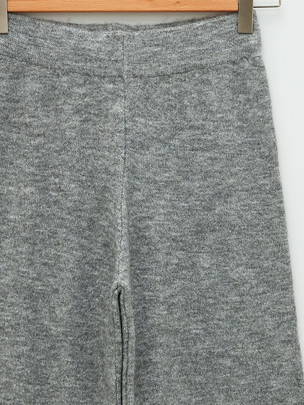 Elasticated Waist Plain Wide Leg Women's Knitwear Trousers-8