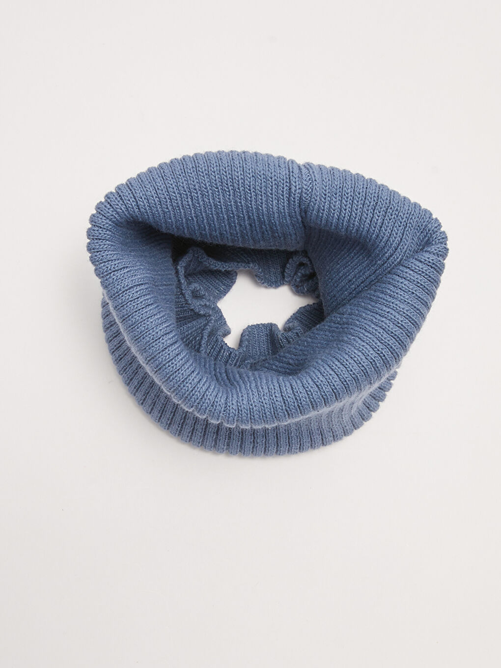 Mavi Düz Erkek Çocuk Triko Boyunluk