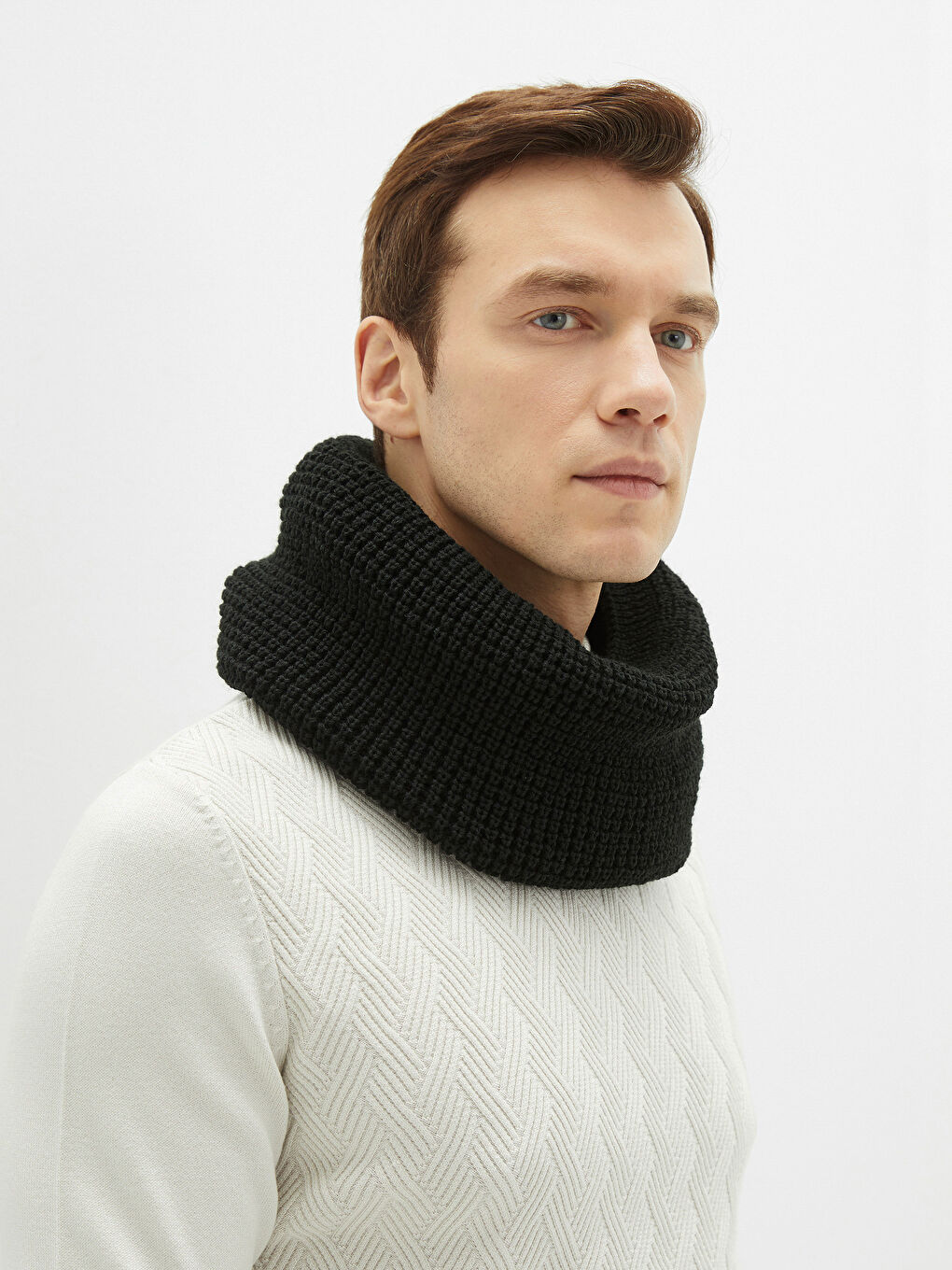 Kendinden Desenli Erkek Triko Boyunluk