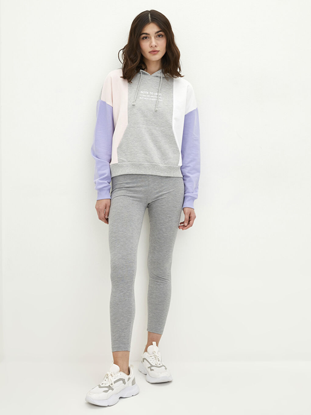 Leggings Unis à Taille Élastiquée pour Femmes-1
