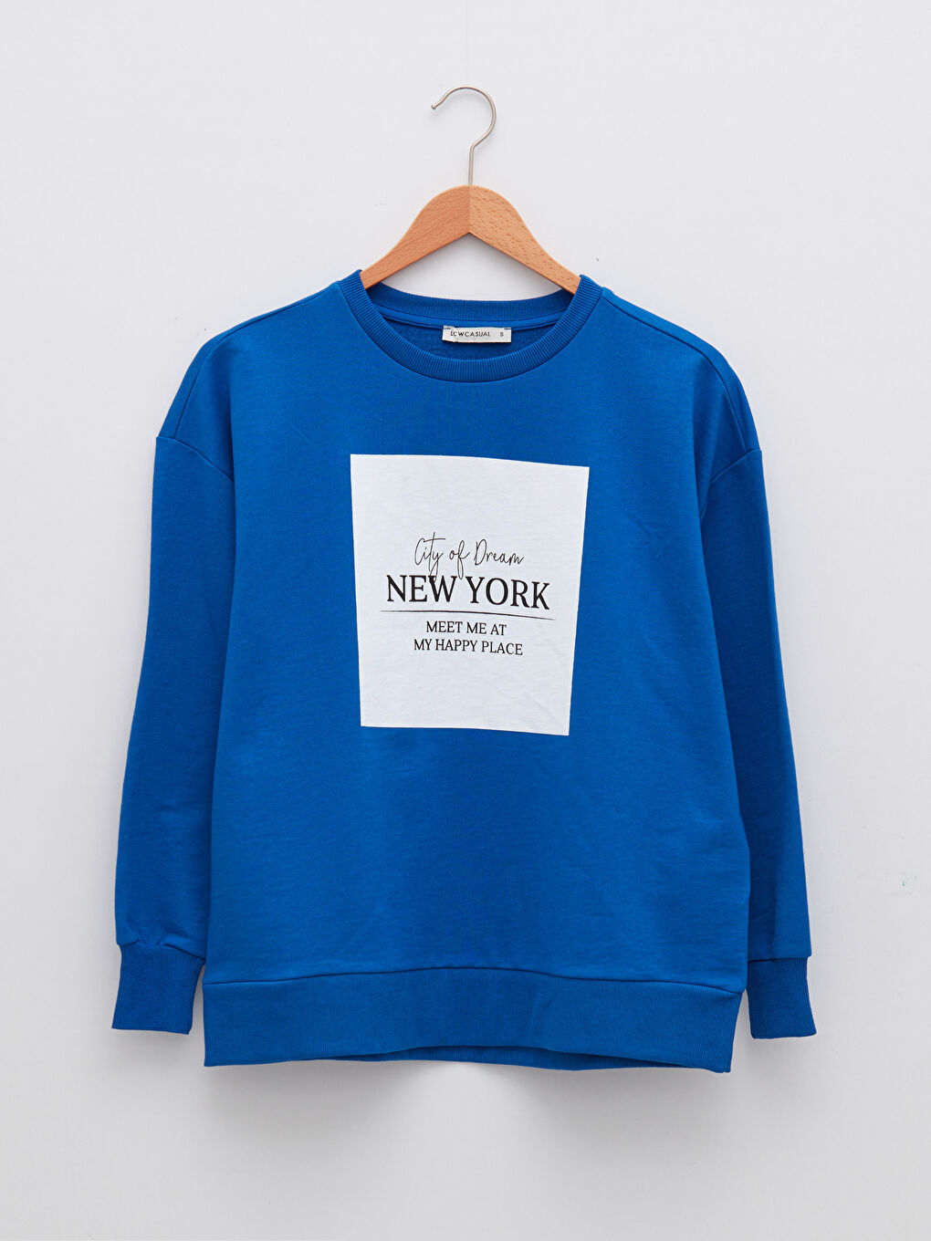 Mavi Bisiklet Yaka Baskılı Uzun Kollu Kadın Sweatshirt-4