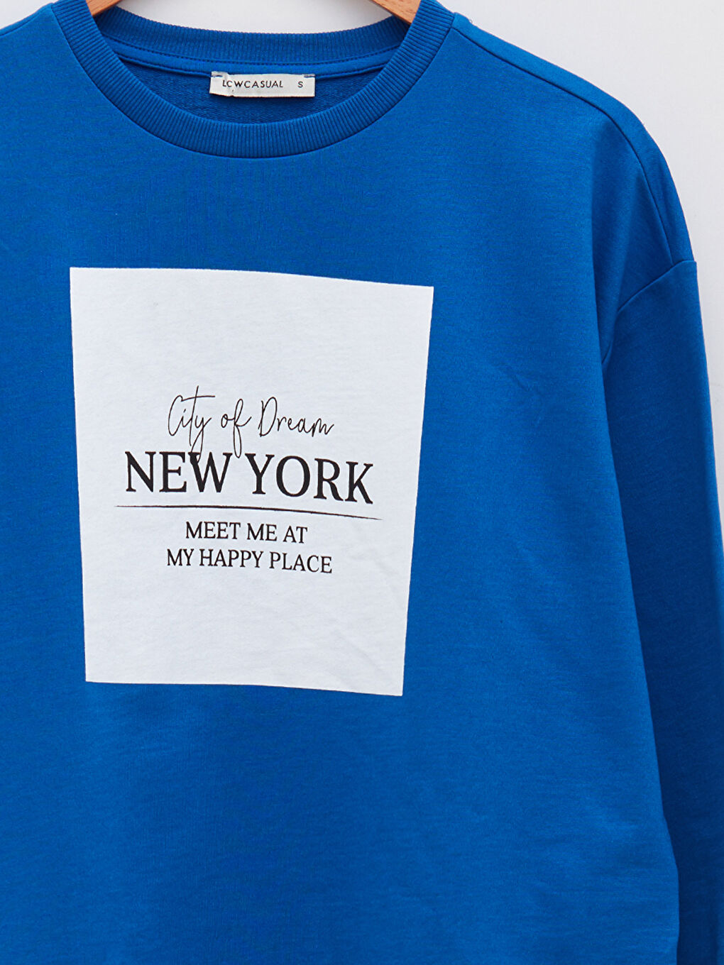 Mavi Bisiklet Yaka Baskılı Uzun Kollu Kadın Sweatshirt-6