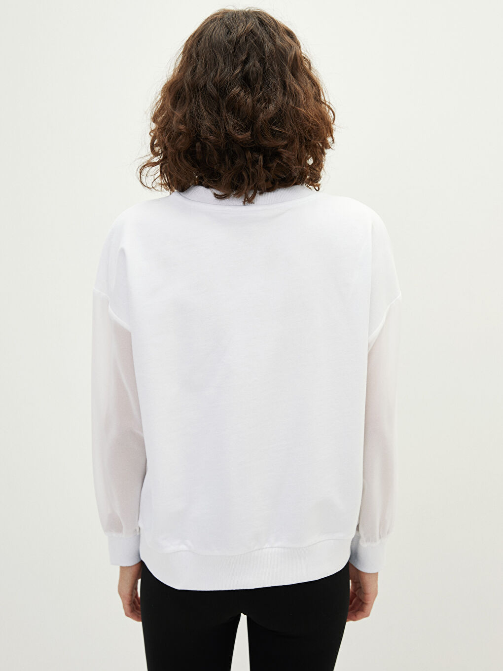 Crew Neck Text Printed Long Sleeve Women's Sweatshirt-4