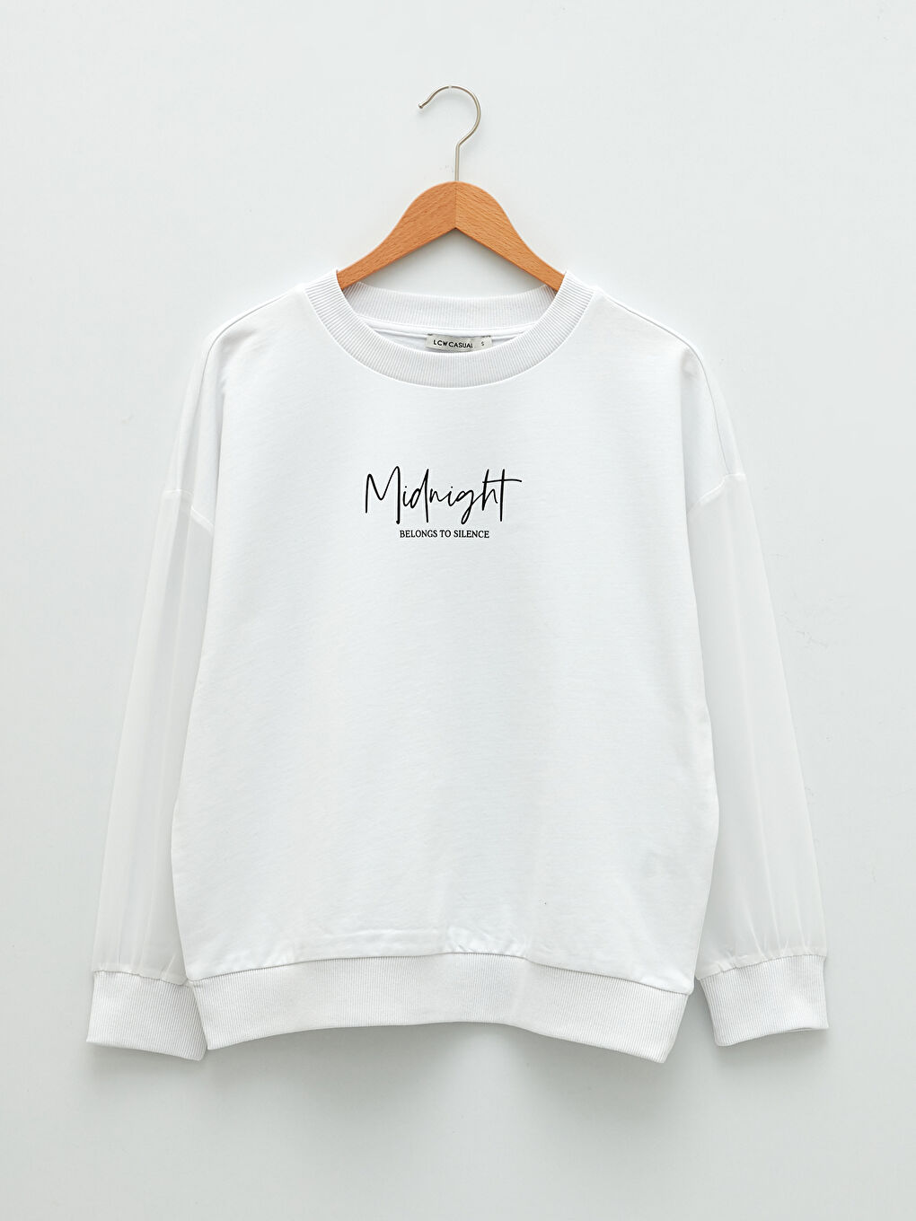 Crew Neck Text Printed Long Sleeve Women's Sweatshirt-5