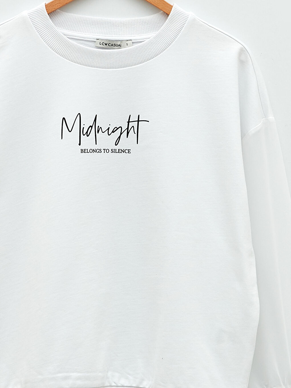 Crew Neck Text Printed Long Sleeve Women's Sweatshirt-7