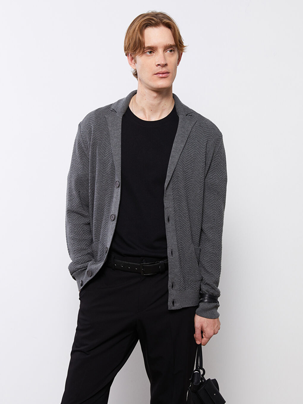 Standard Fit Shawl Collar Men's Knitwear Cardigan