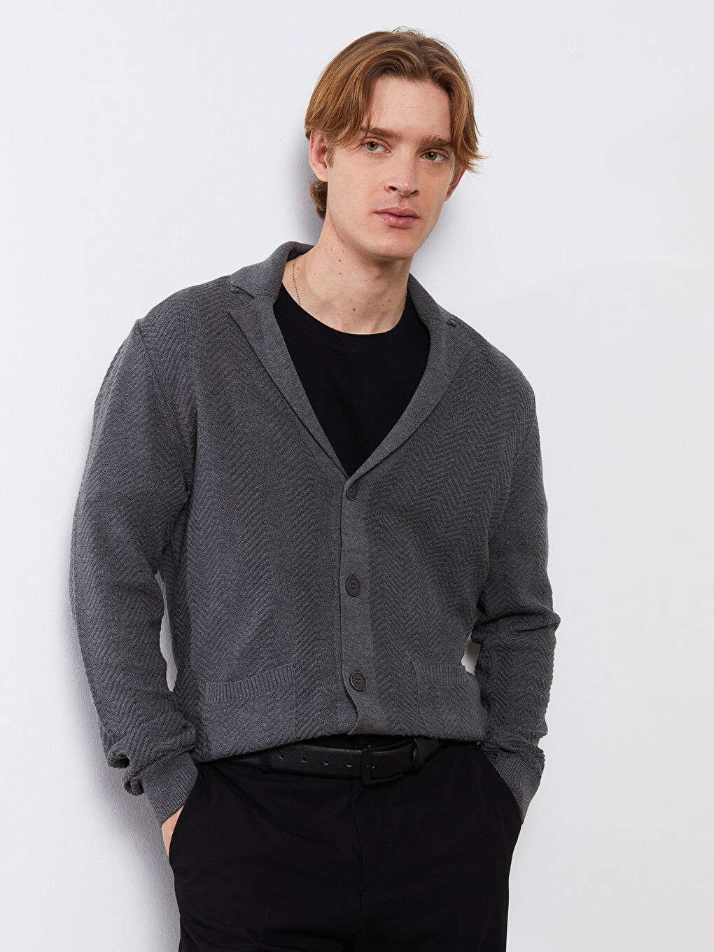 Standard Fit Shawl Collar Men's Knitwear Cardigan-1
