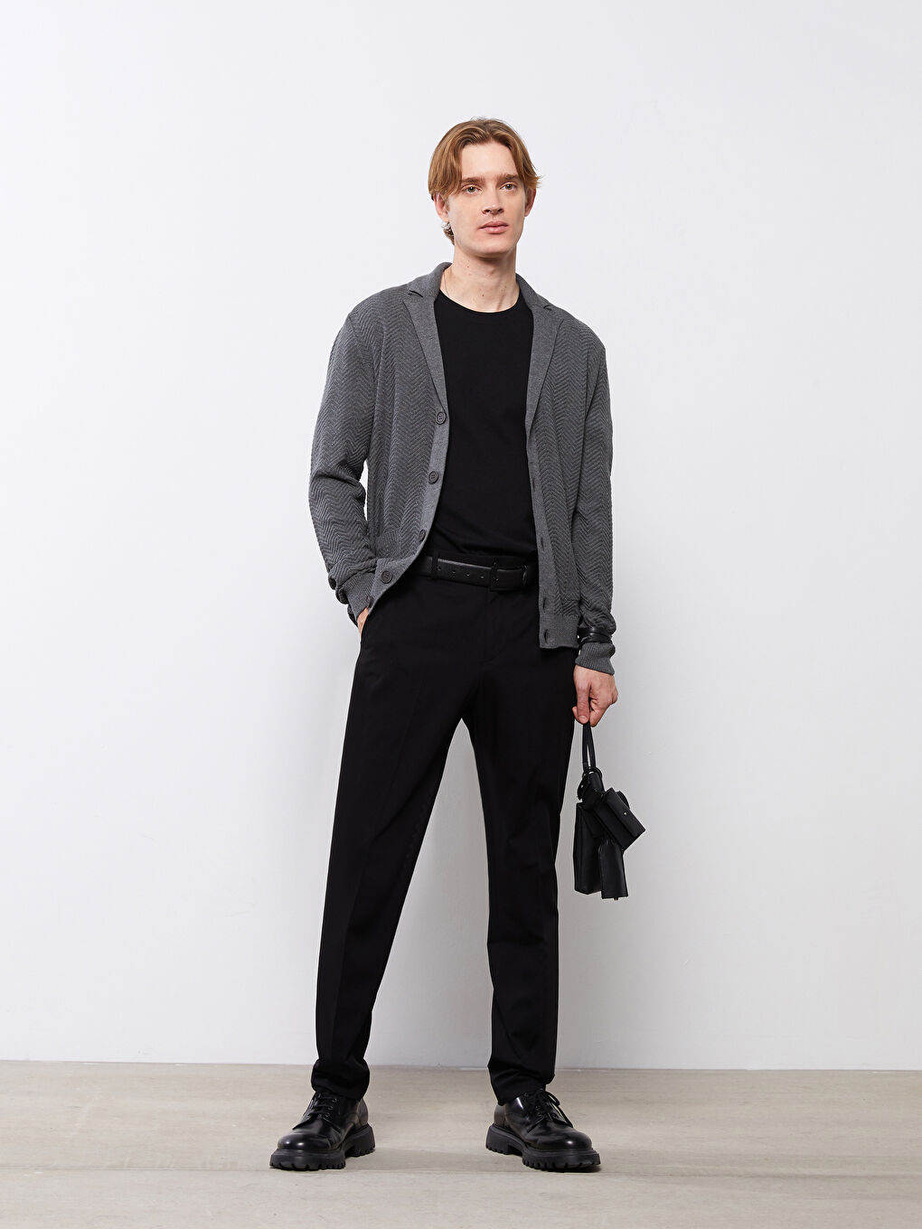 Standard Fit Shawl Collar Men's Knitwear Cardigan-2