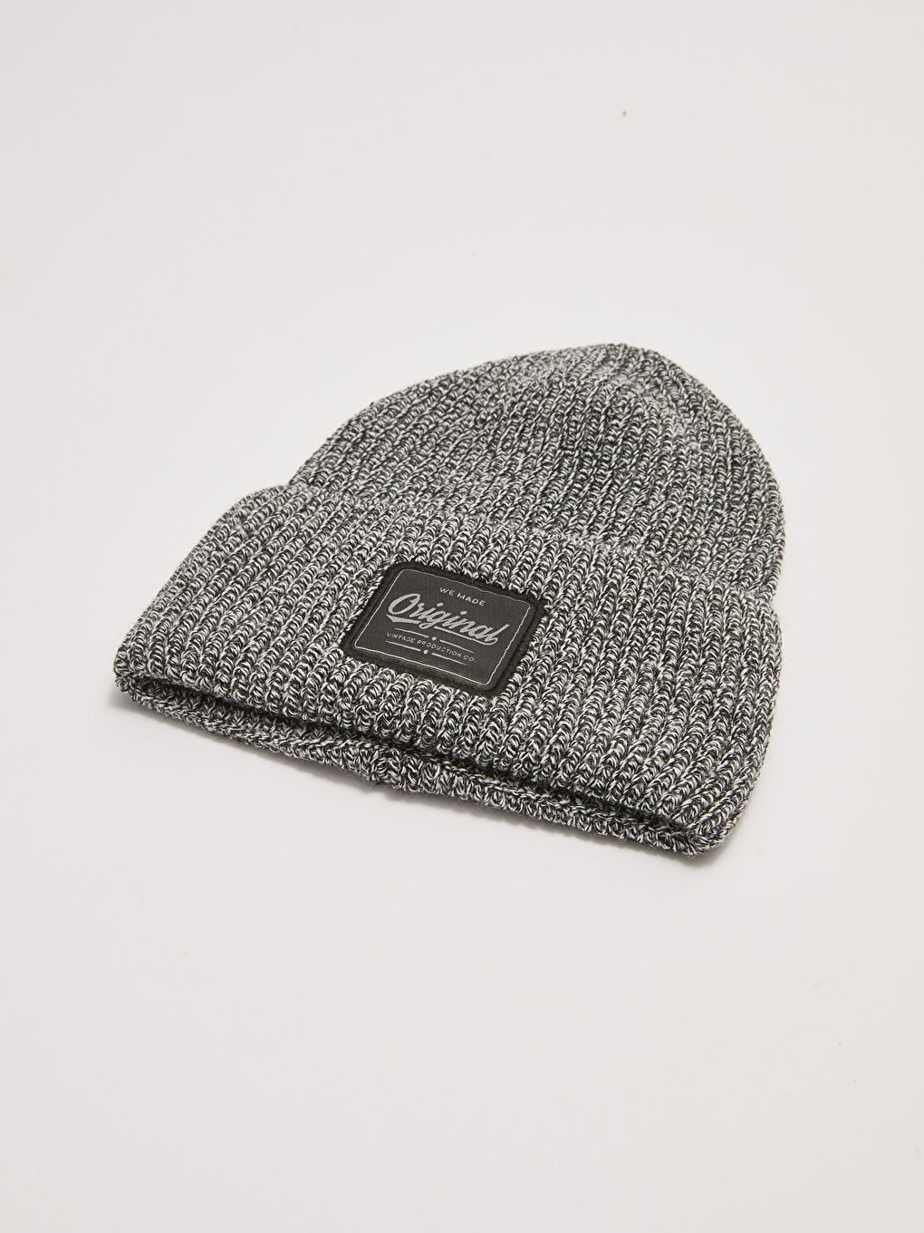 Antrasit Etiket Baskılı Erkek Triko Bere-4