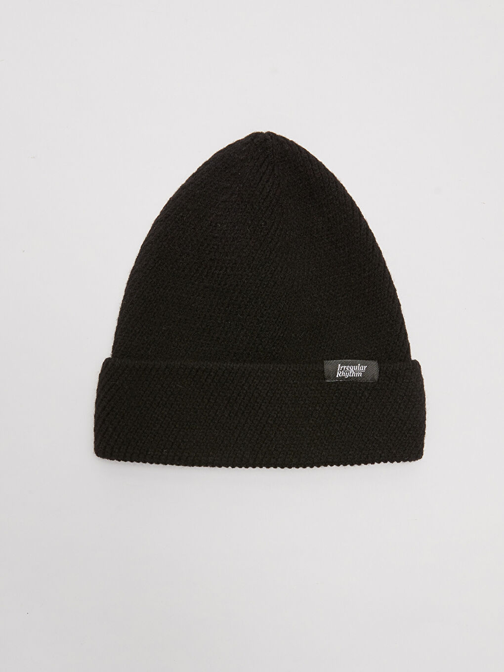 Siyah Etiket Baskılı Triko Erkek Bere-2