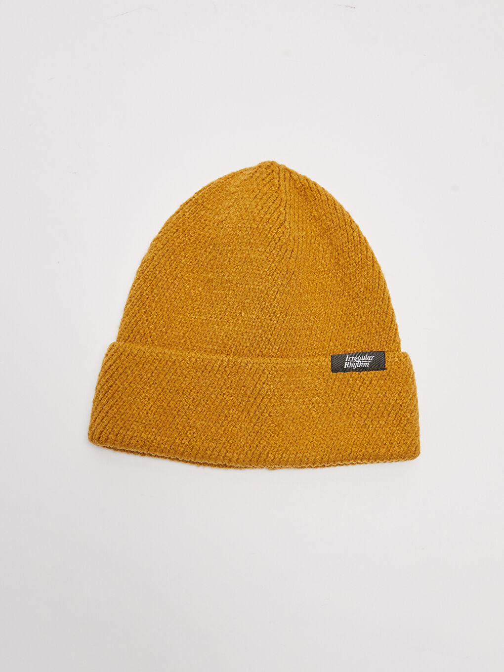 Sarı Etiket Baskılı Triko Erkek Bere-2