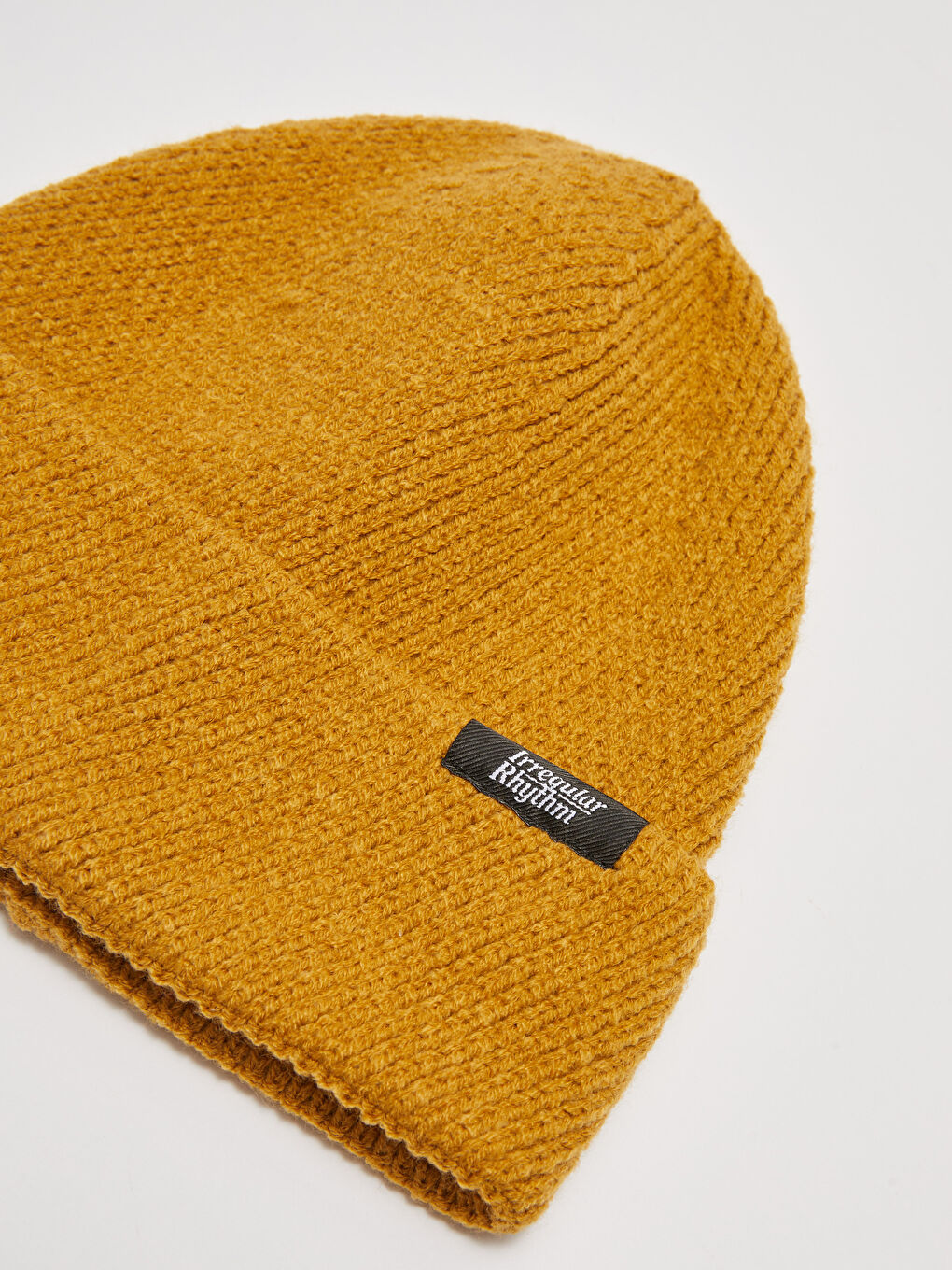 Sarı Etiket Baskılı Triko Erkek Bere-3