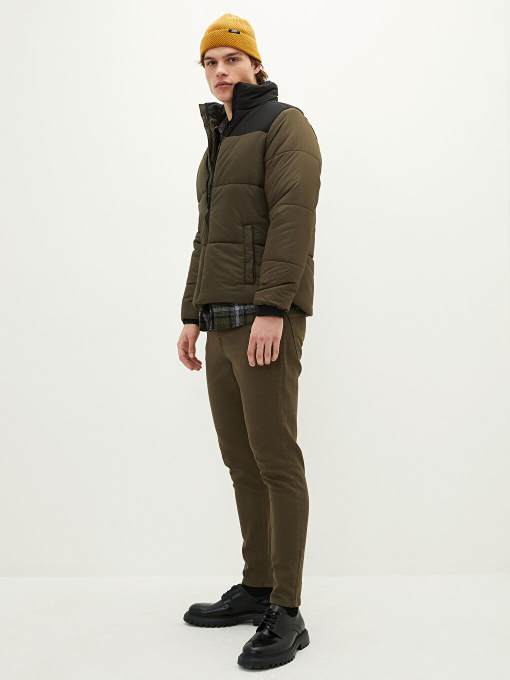 Sarı Etiket Baskılı Triko Erkek Bere-1