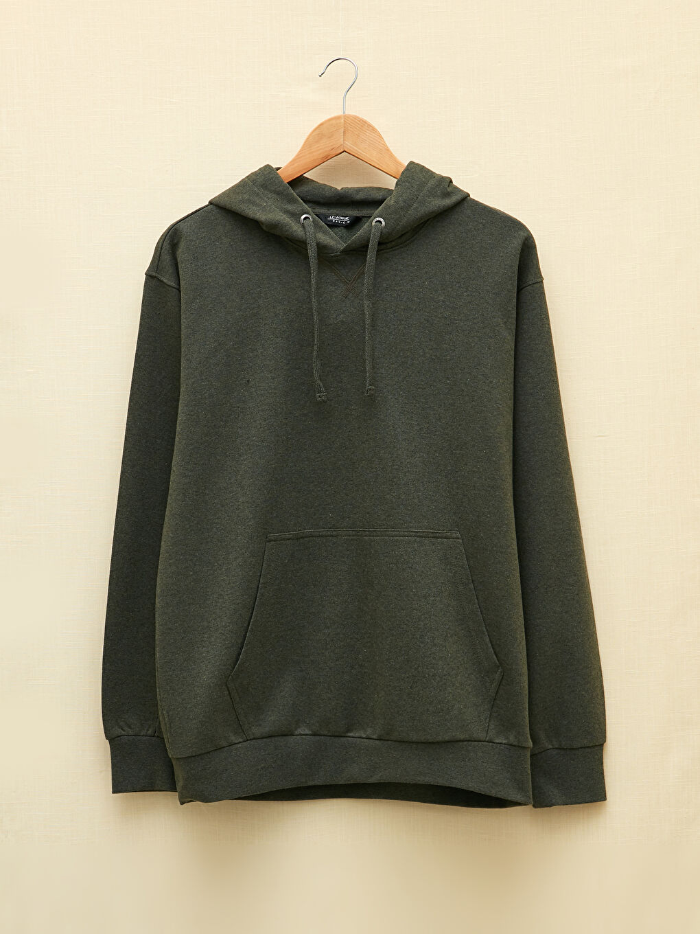 LCWAIKIKI Basic Haki Oversize Uzun Kollu Erkek Hoodie - 5