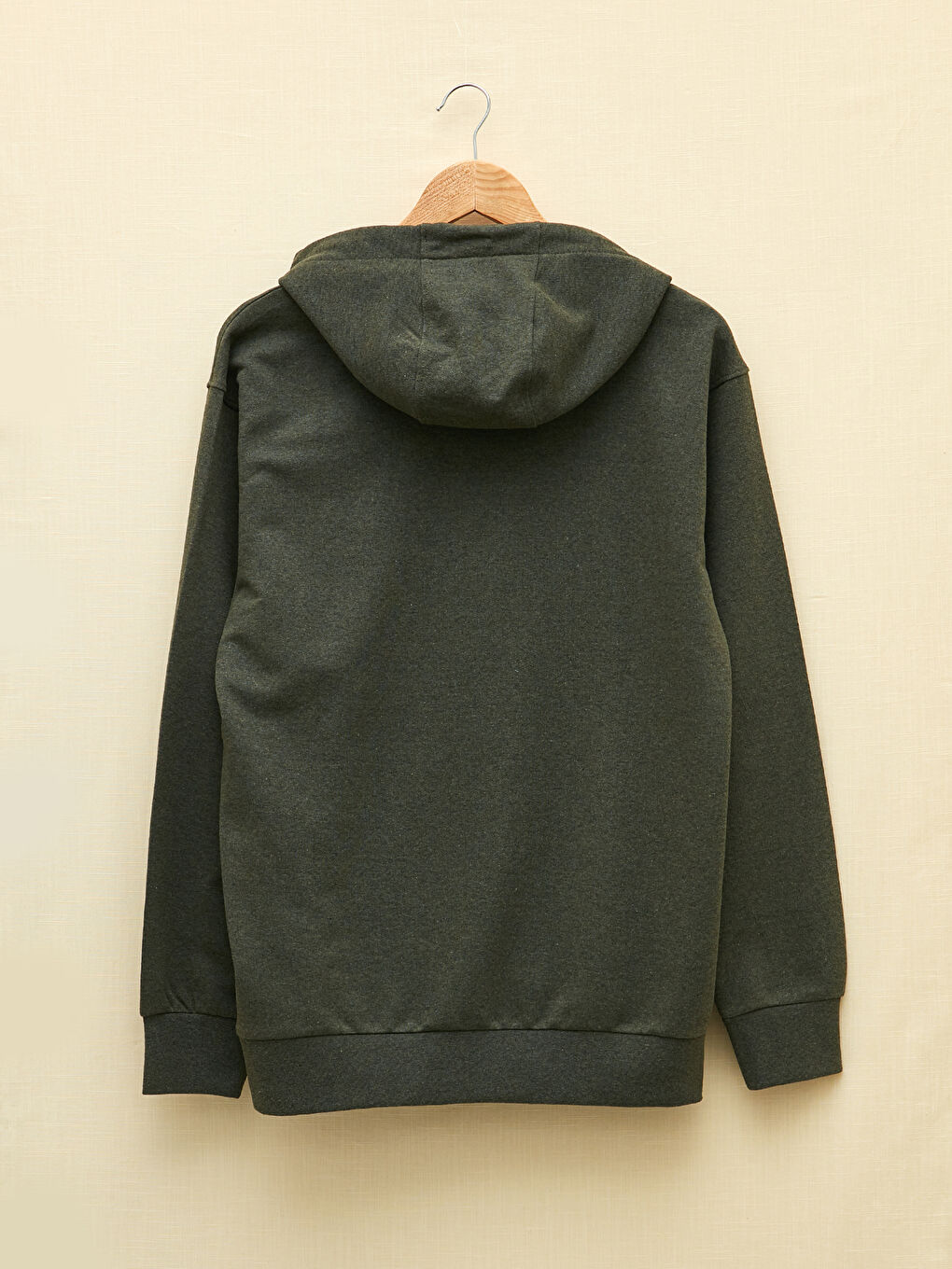 LCWAIKIKI Basic Haki Oversize Uzun Kollu Erkek Hoodie - 6