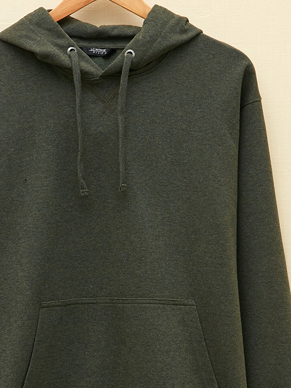 LCWAIKIKI Basic Haki Oversize Uzun Kollu Erkek Hoodie - 7