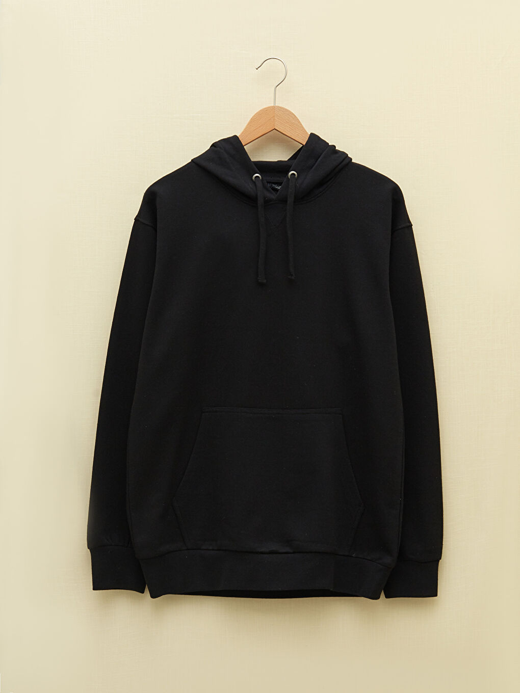 LCWAIKIKI Basic Siyah Oversize Uzun Kollu Erkek Hoodie - 5