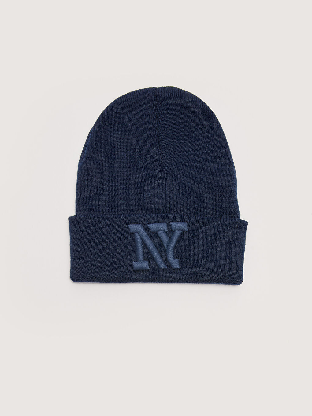 Lacivert Nakış Detaylı Erkek Triko Bere-1