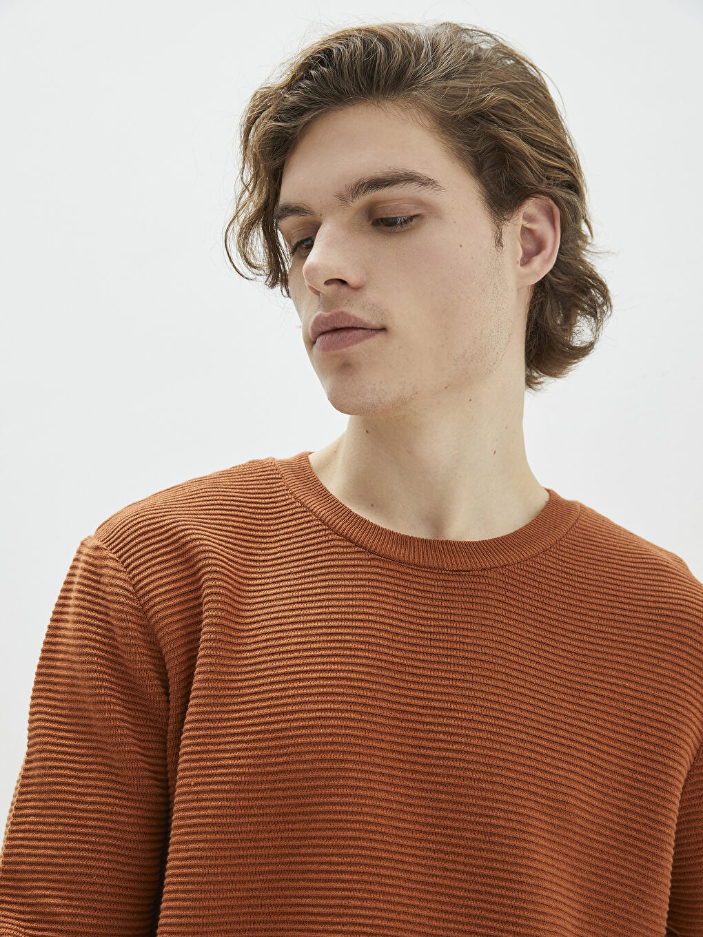 Džemper za muškarce velike veličine, okrugli izrez, dugi rukav, trikotaža-2