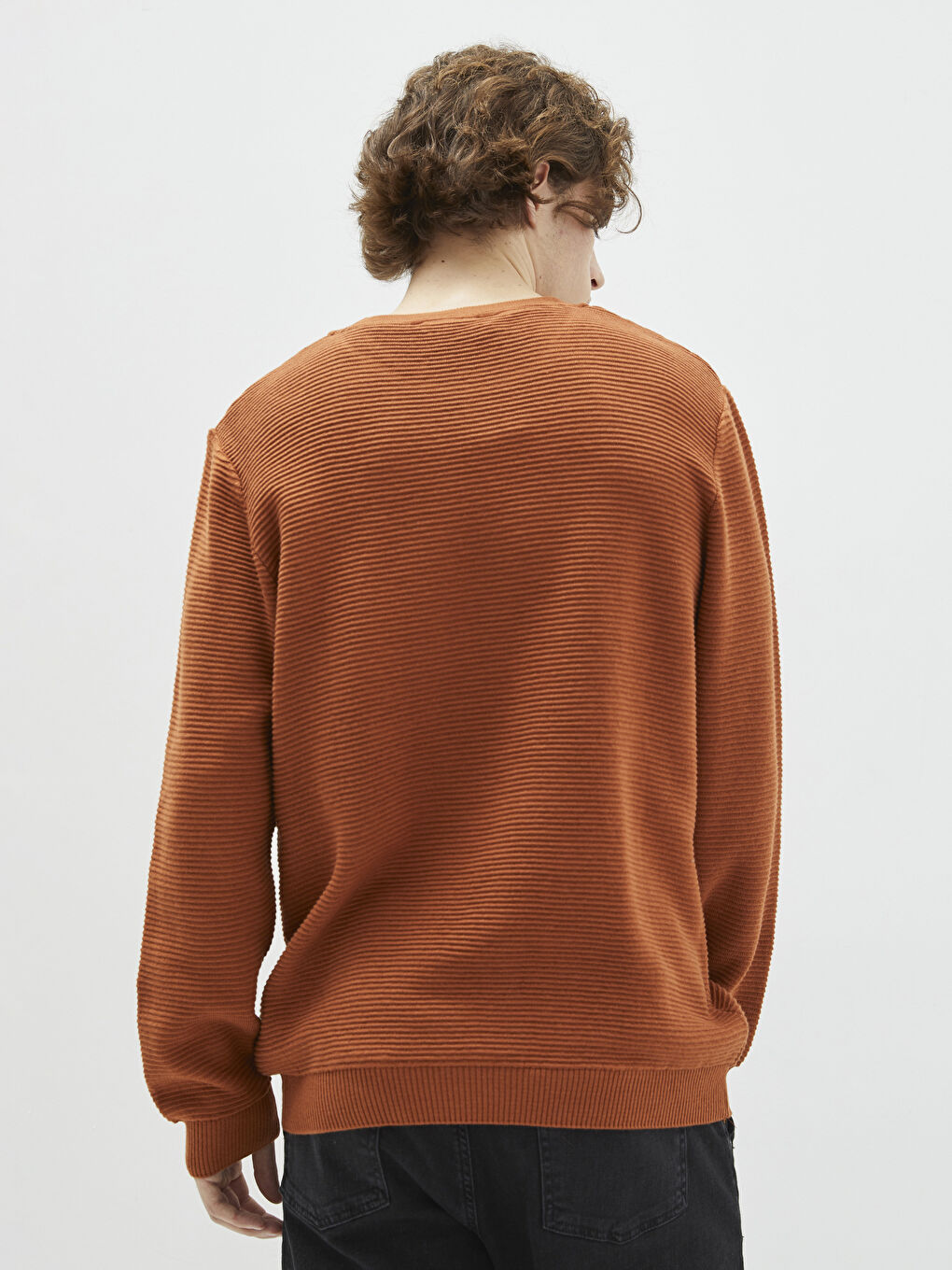 Džemper za muškarce velike veličine, okrugli izrez, dugi rukav, trikotaža-4