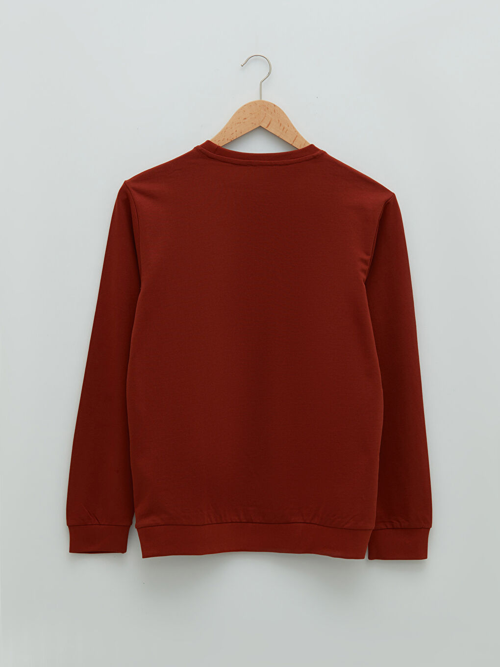 Kahverengi Bisiklet Yaka Uzun Kollu Baskılı Erkek Sweatshirt-6