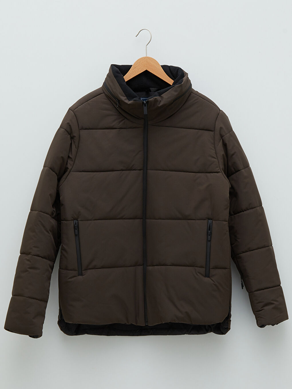 Antrasit Standart Kalıp Dik Yaka Erkek Şişme Mont-10