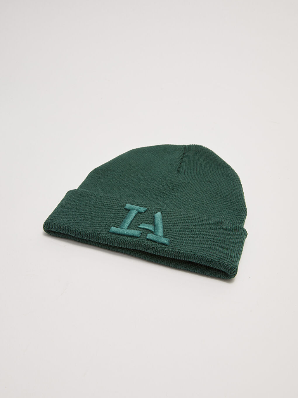 Yeşil Nakışlı Erkek Triko Bere-3