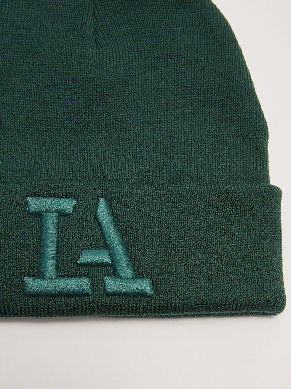 Yeşil Nakışlı Erkek Triko Bere-4