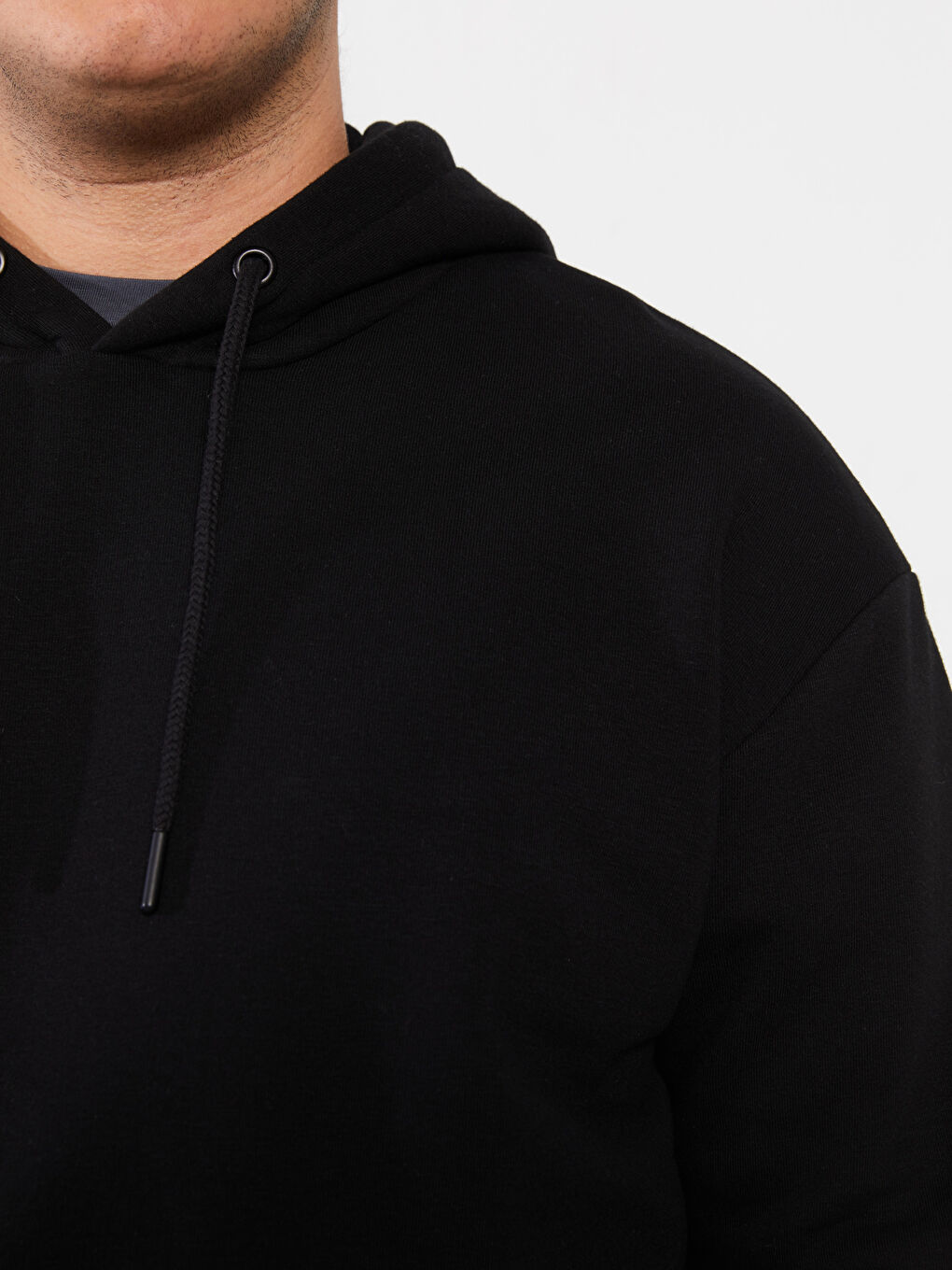 هودي سميك أساسي كم طويل مقاس كبير للرجال-3