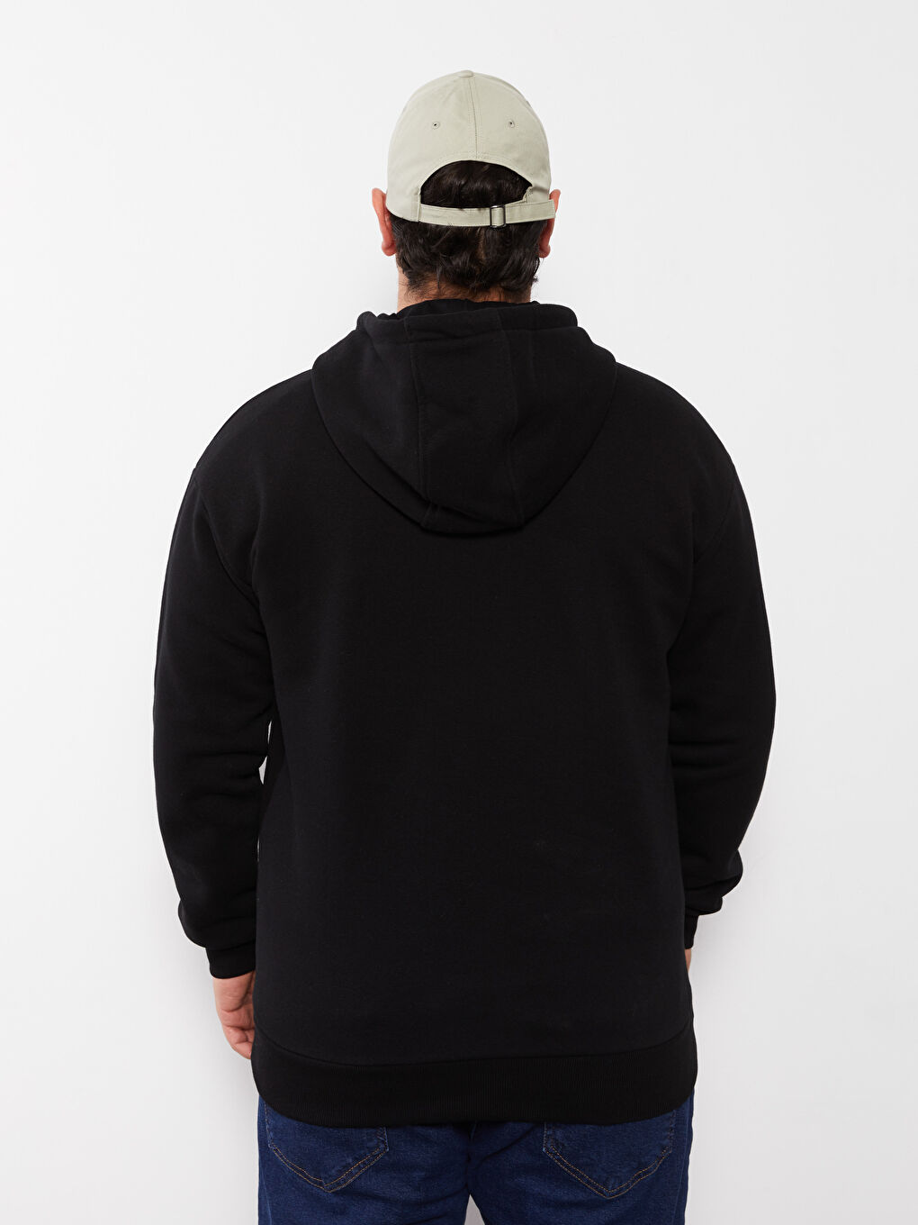 هودي سميك أساسي كم طويل مقاس كبير للرجال-4