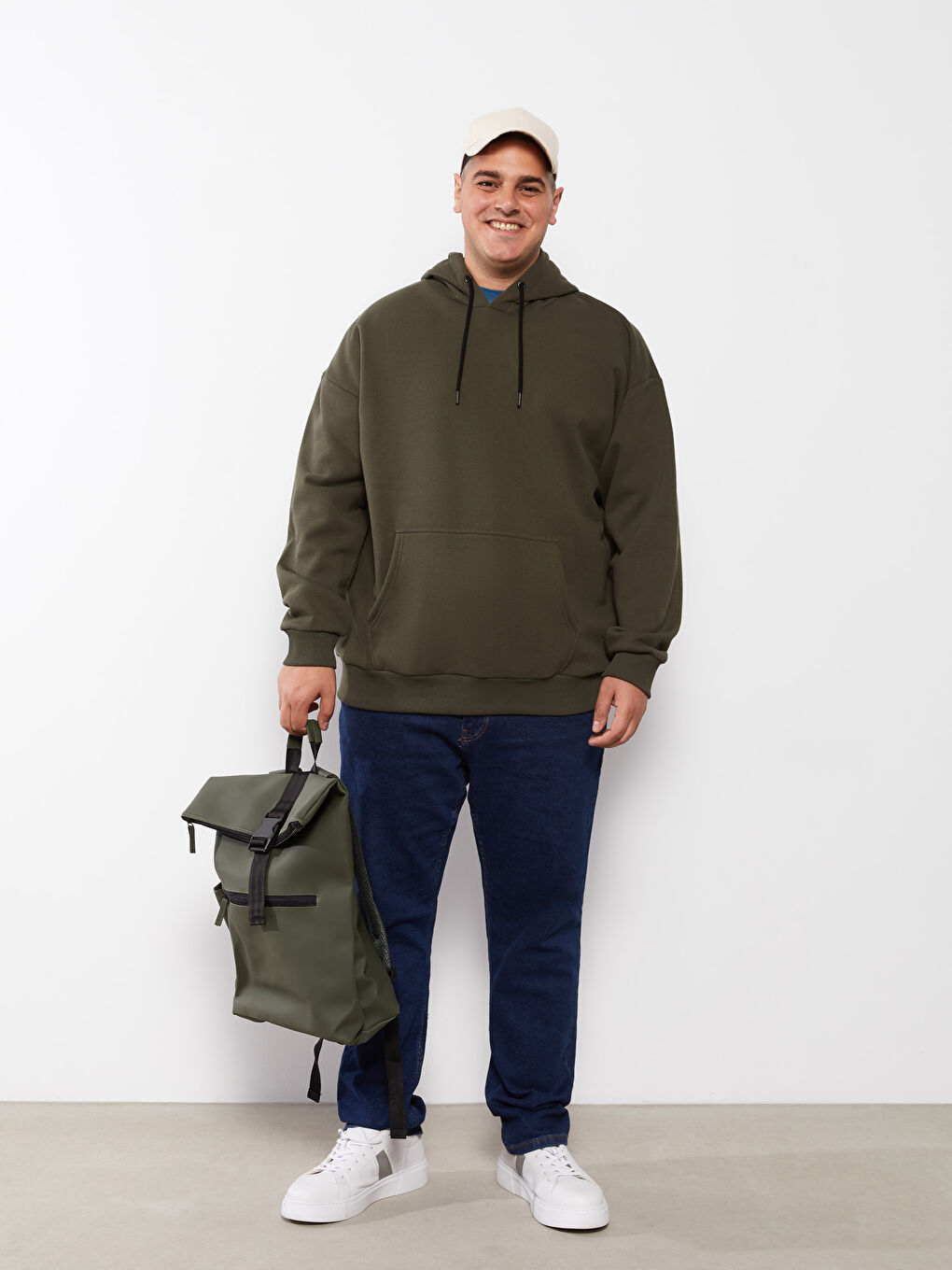 Plus Size Long Sleeve Basic Men's Thick Hoodie