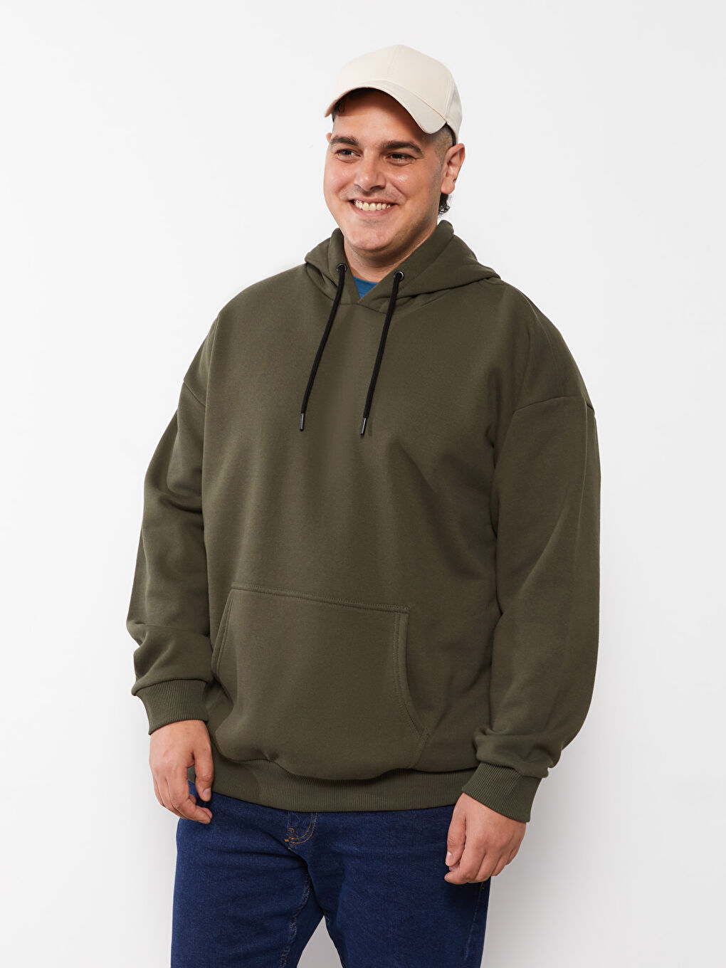 Plus Size Long Sleeve Basic Men's Thick Hoodie-2