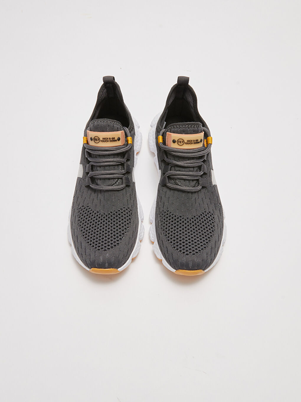 Antrasit Bağcıklı File Detaylı Erkek Aktif Spor Ayakkabı-2